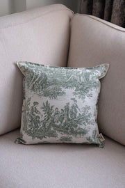 Capa de almofada – 45 x 45 cm – Verde, Branco – Tecido 100% Pato