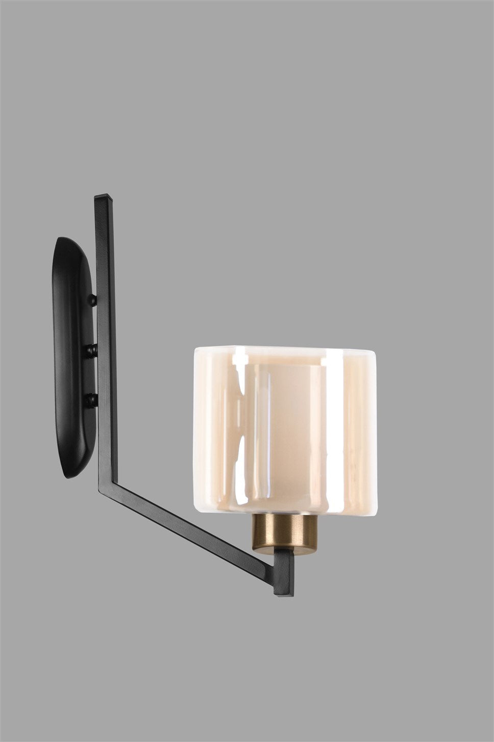 Candeeiro de Parede – 40 cm – Preto e Creme – Metálico