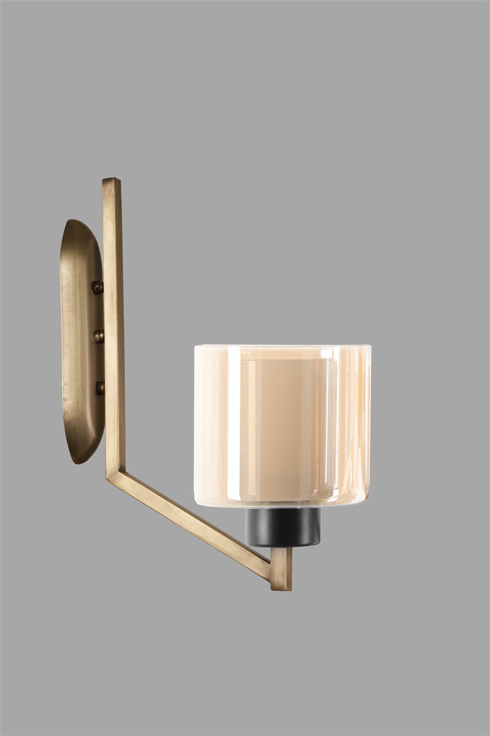 Candeeiro de Parede – 40 cm – Dourado e Creme – Metálico e Vidro