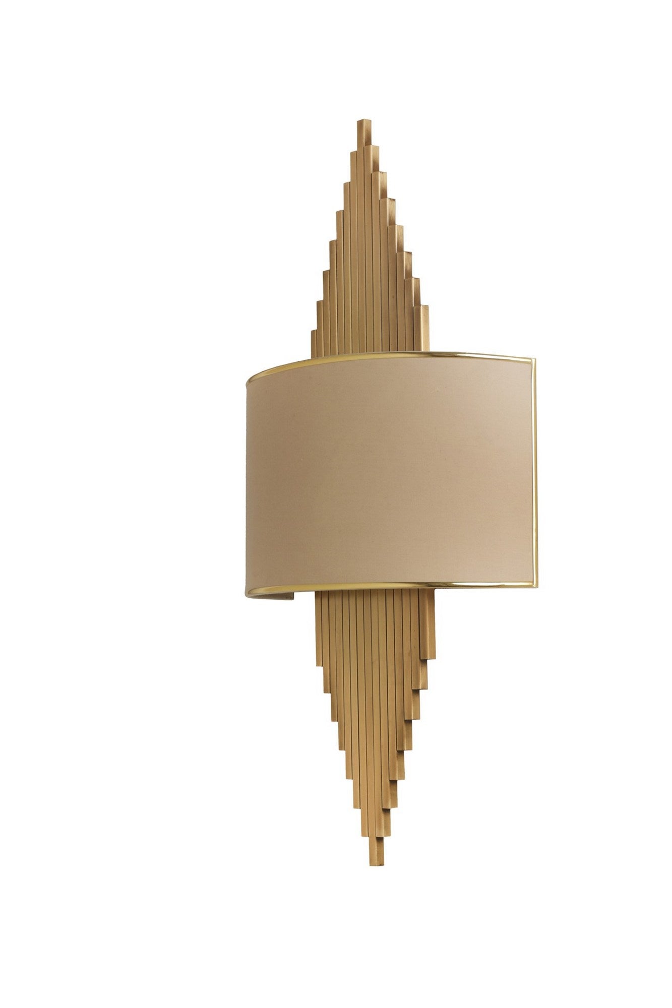 Candeeiro de Parede – 65 cm – Dourado e Bege – Metal e Tecido