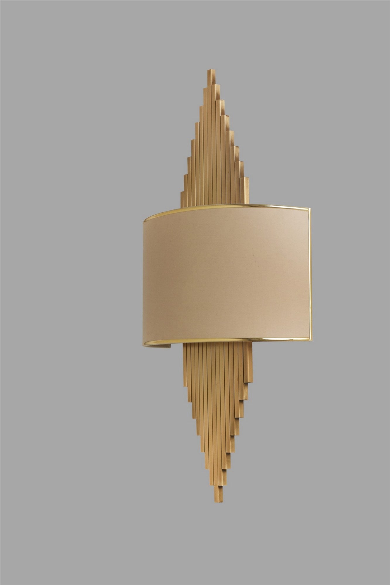 Candeeiro de Parede – 65 cm – Dourado e Bege – Metal e Tecido