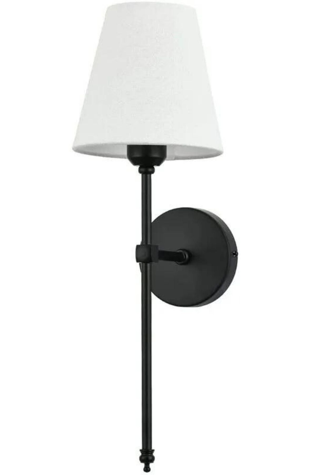 Candeeiro de Parede – 60 cm – Preto e Creme – Metal e Tecido