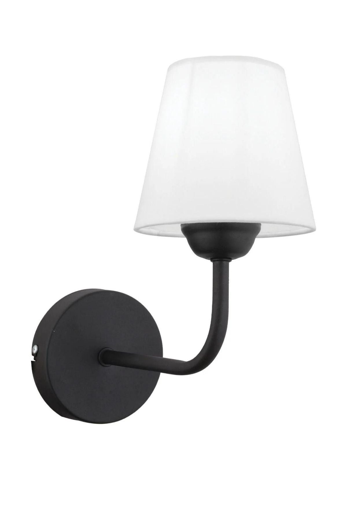 Candeeiro de Parede – 32 cm – Preto e Branco – Metálico com Tecido