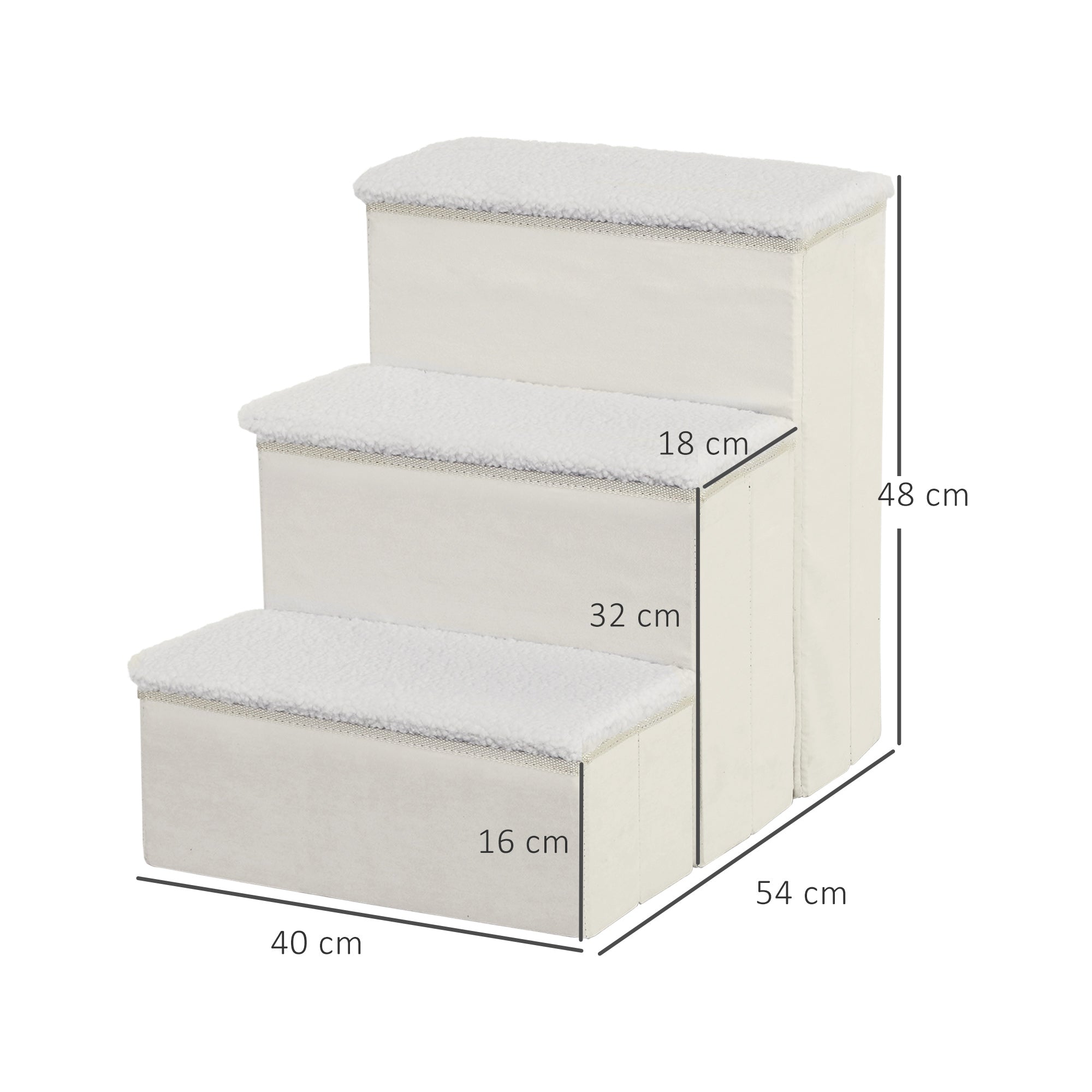Escada para Animais de Estimação – 40x54x48 cm – Branco – MDF