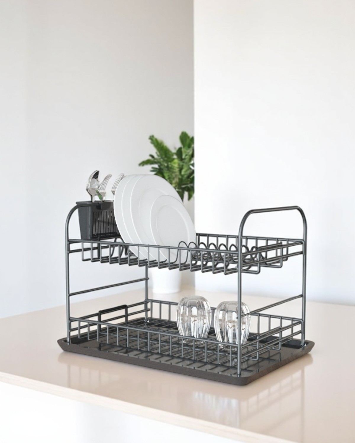 Escorredor de Pratos – 47 x 32 x 31 cm – Preto – Metal