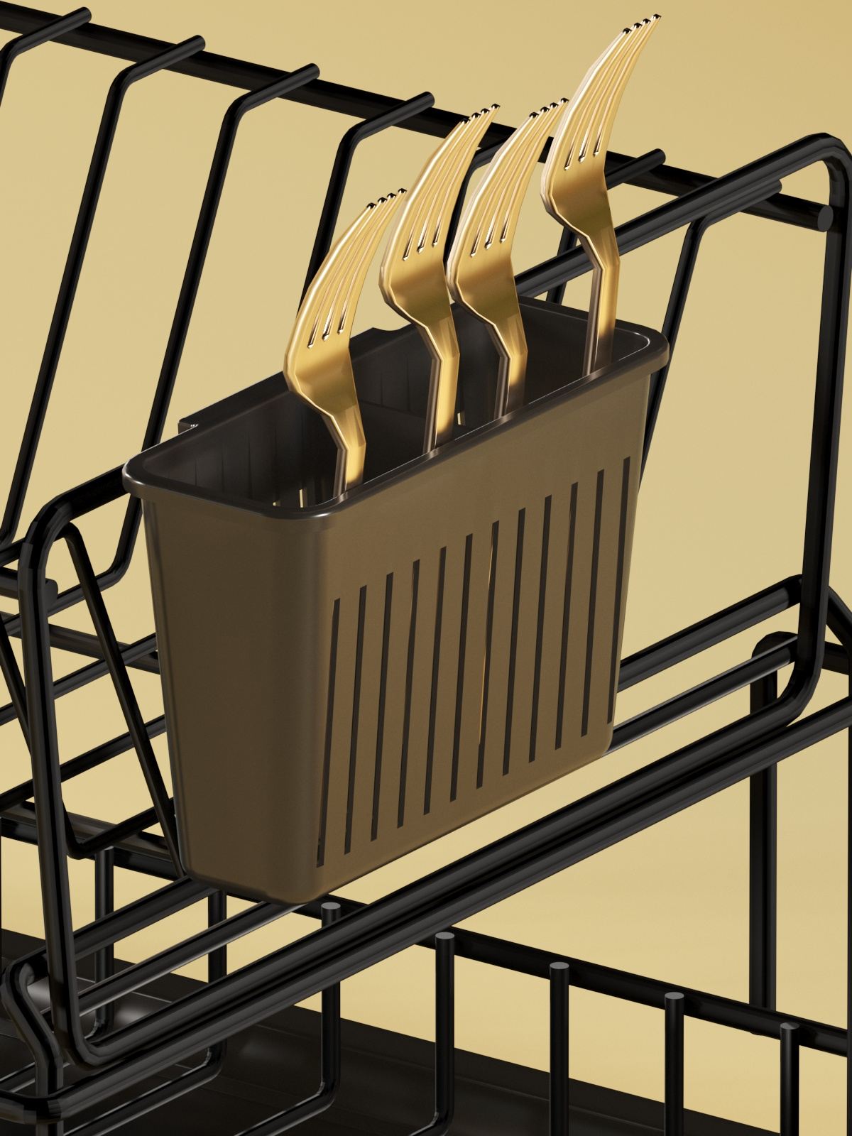 Escorredor de pratos – 35,5 x 29,5 x 23,5 cm – Preto – Metal