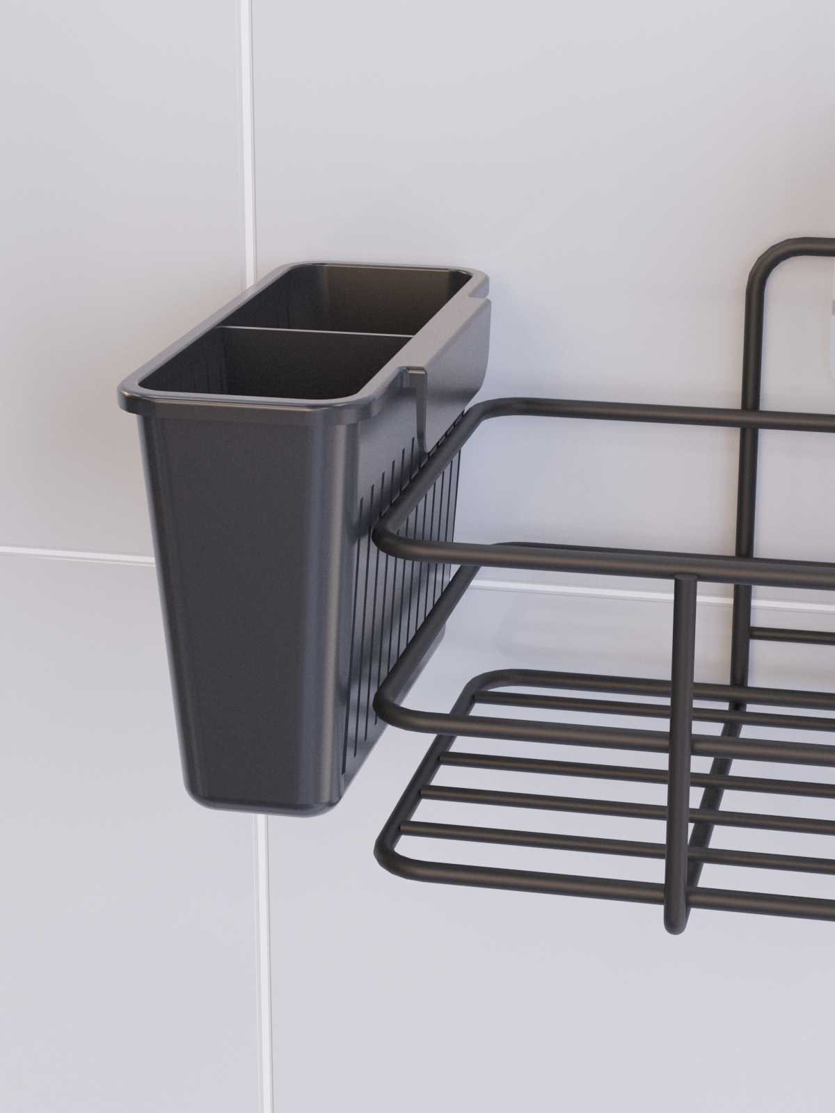 Organizador de Banheiro – 9 x 36 x 12 cm – Preto – Metal