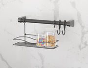 Organizador de cozinha – 41 x 18 x 25 cm – Preto – Metal