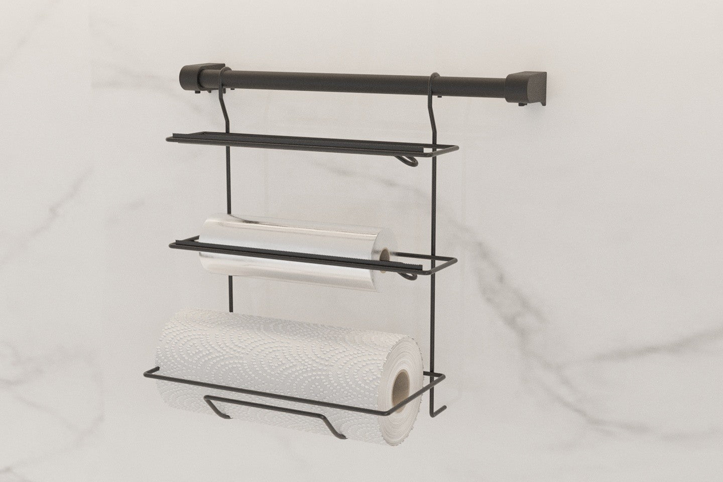 Organizador de cozinha – 30 x 19 x 28 cm – Preto – Metal