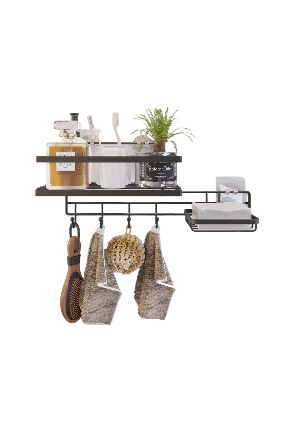 Organizador de cozinha – 400 x 185 x 120 cm – Preto – Metal