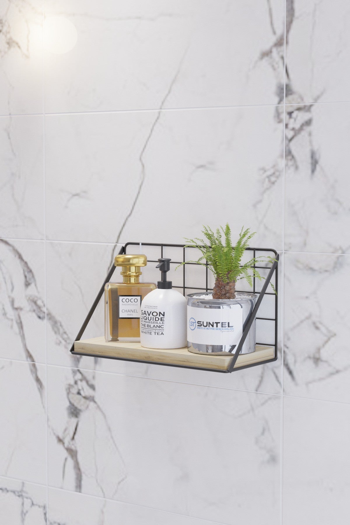 Organizador de Banheiro – 31 x 43 x 17 cm – Preto – Metal