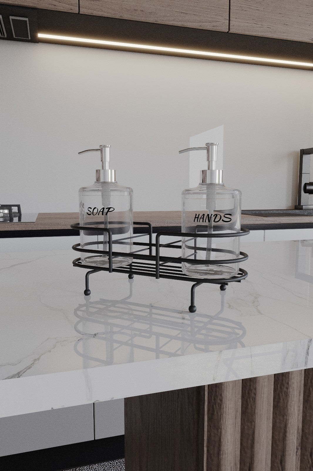 Dispensador de sabonete – 24 x 38 x 40 cm – Preto – Metal