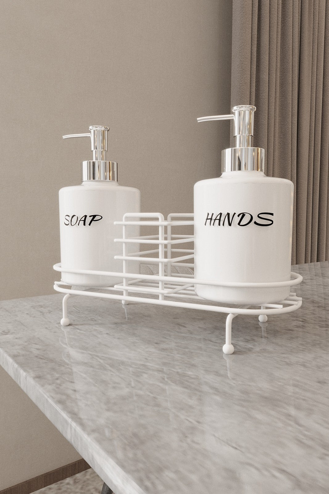 Dispensador de sabão – 24 x 38 x 40 cm – Branco – Metal