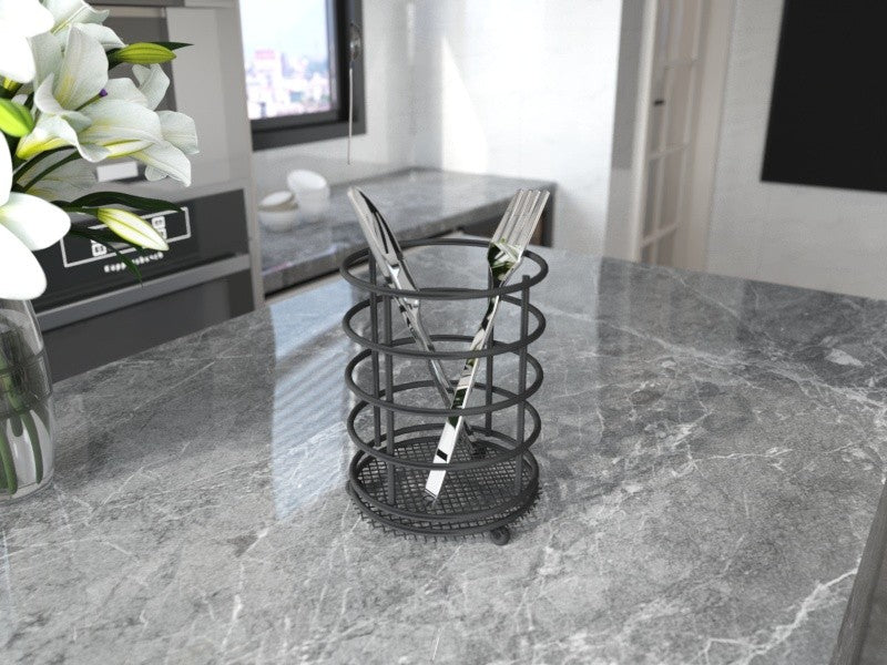 Suporte para Colheres – 10 x 31 x 14 cm – Preto – Metal