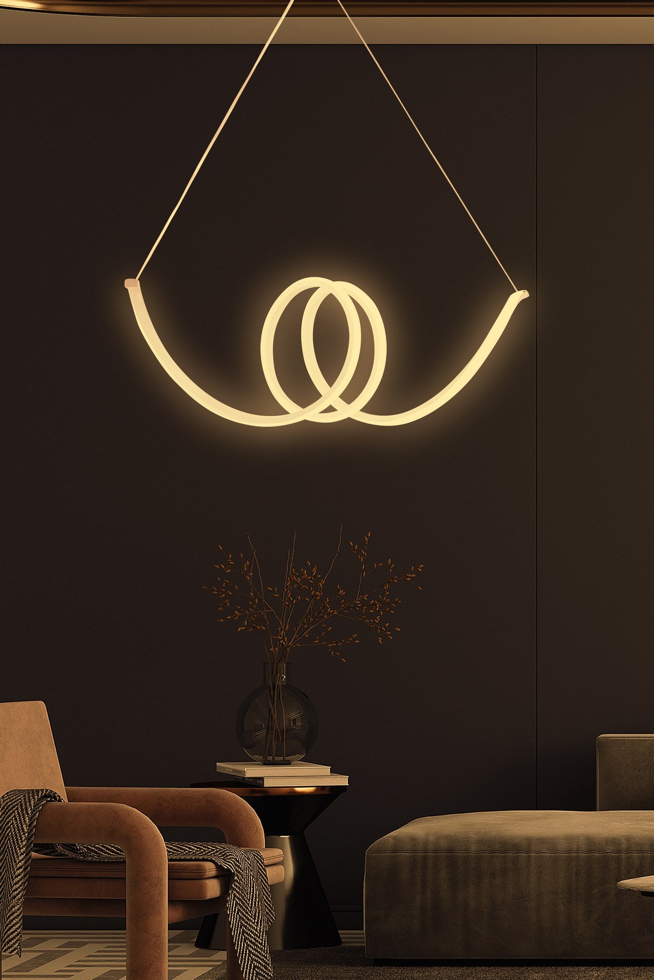 Candeeiro de Teto – 115 x 25 x 25 cm – Branco – Alumínio