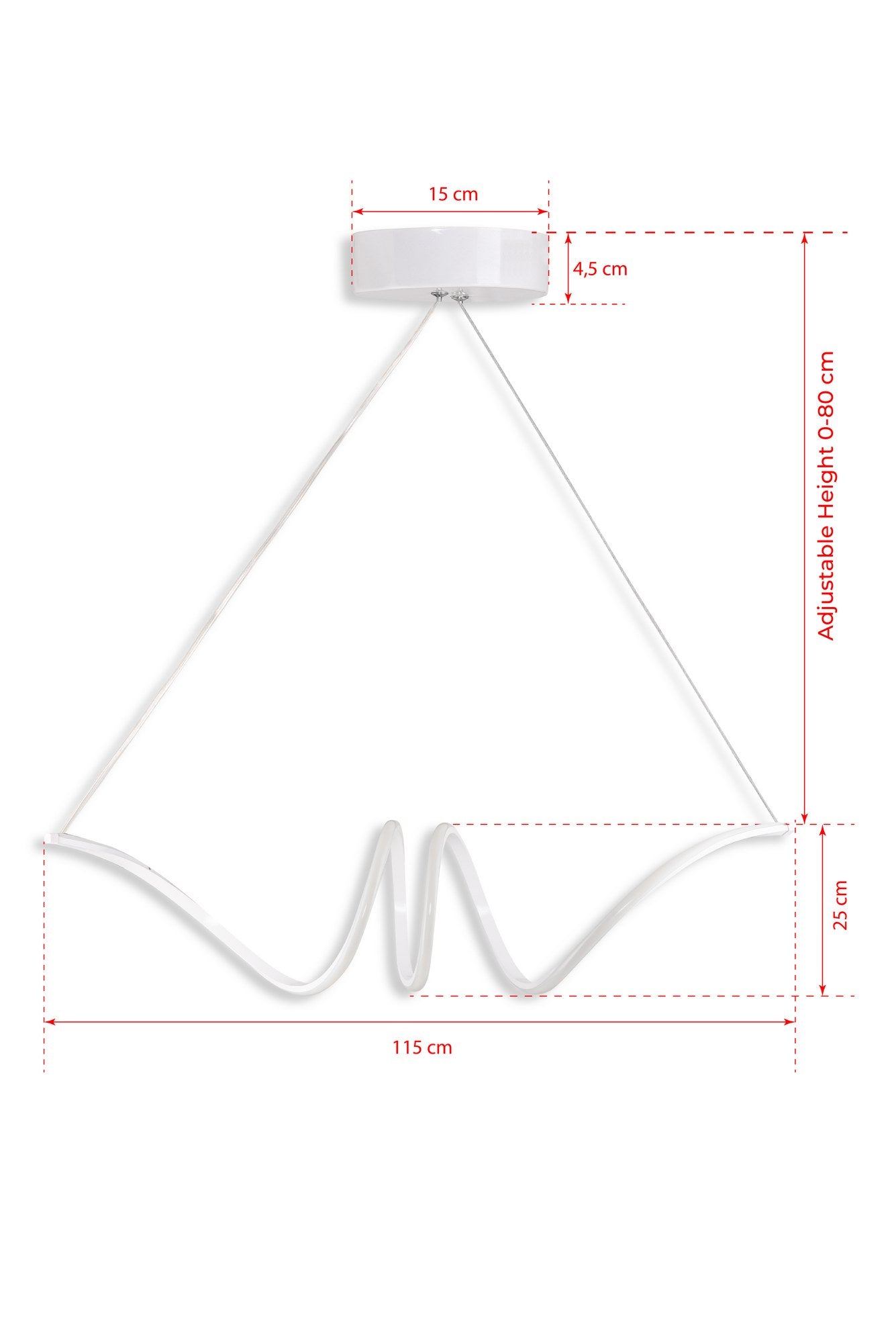 Candeeiro de Teto – 115 x 25 x 25 cm – Branco – Alumínio