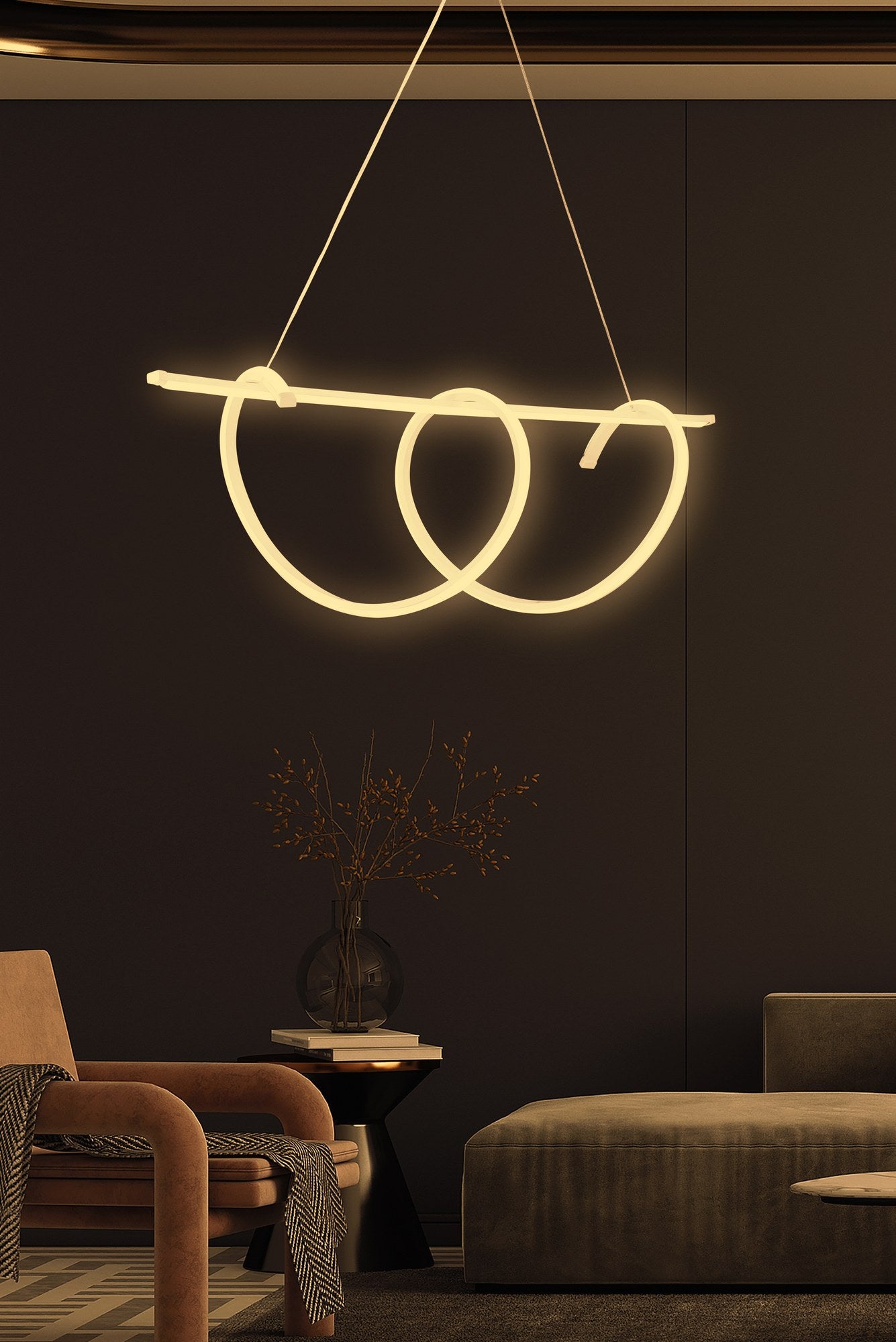 Candeeiro de Teto – 110 x 30 x 30 cm – Branco – Alumínio