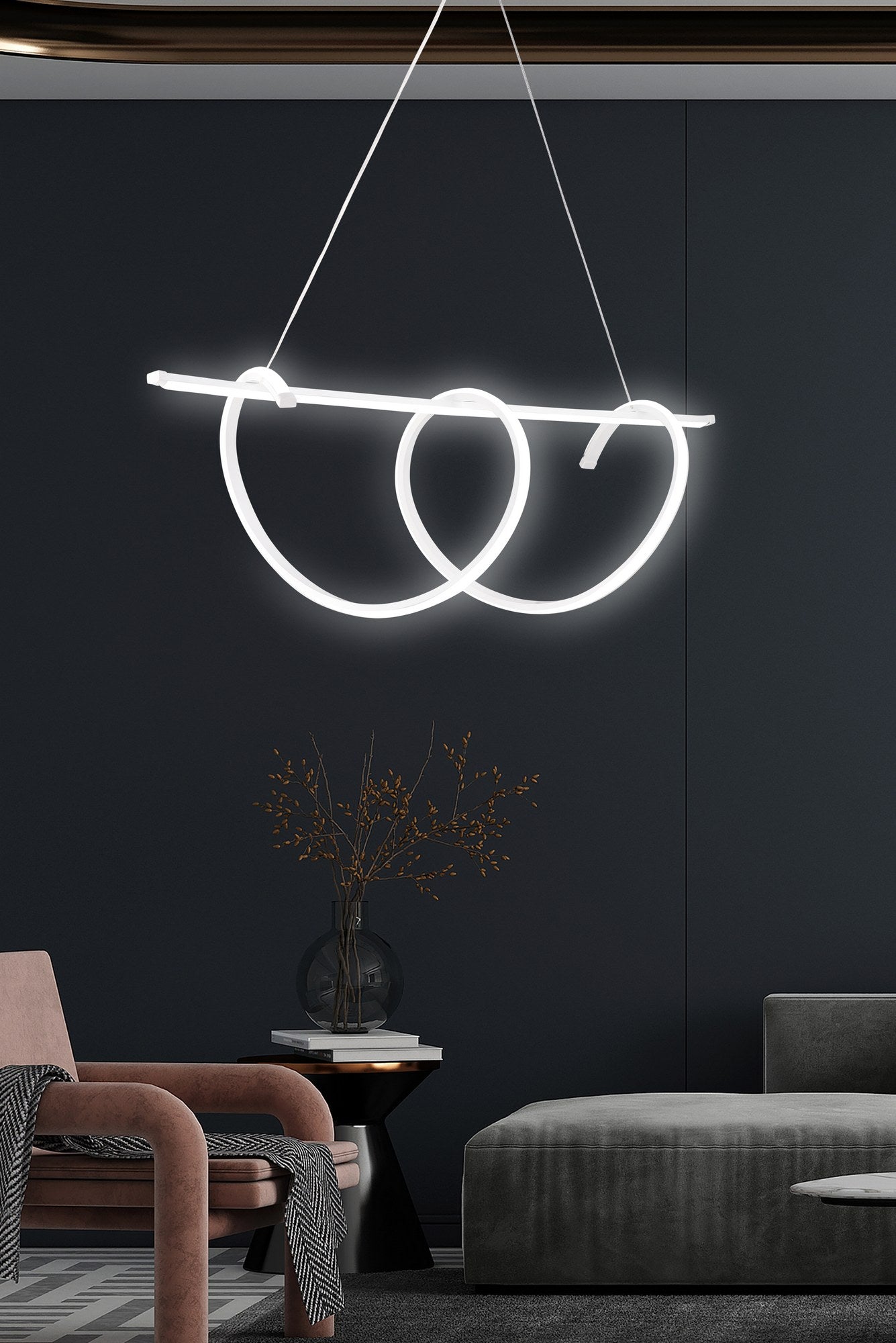 Candeeiro de Teto – 100 x 30 x 30 cm – Branco – Alumínio