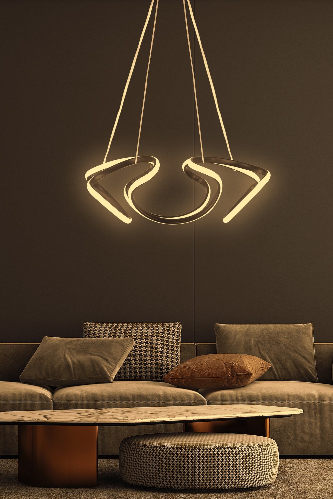 Candeeiro de Teto – 55 x 55 x 20 cm – Preto – Alumínio