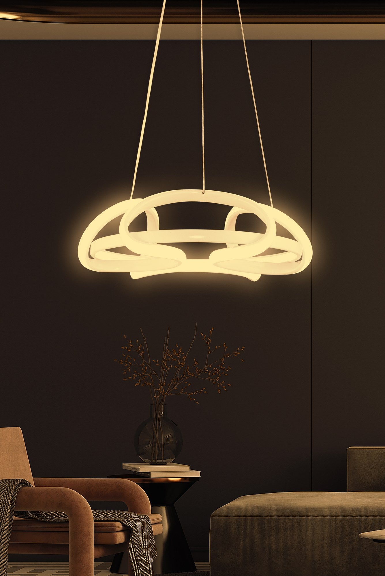 Candeeiro de Teto – 32 x 32 x 15 cm – Branco – Alumínio