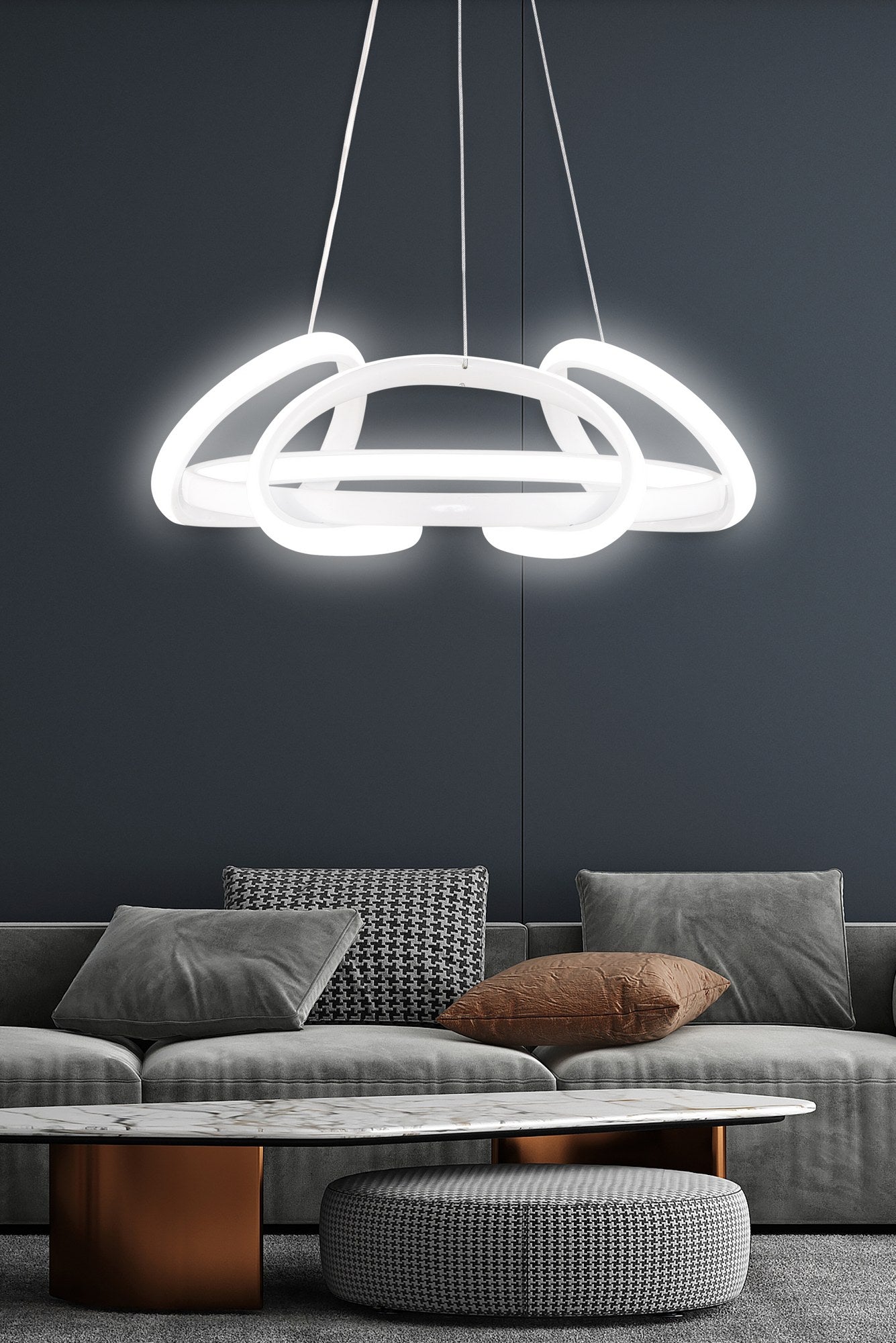 Candeeiro de Teto – 32 x 32 x 15 cm – Branco – Alumínio