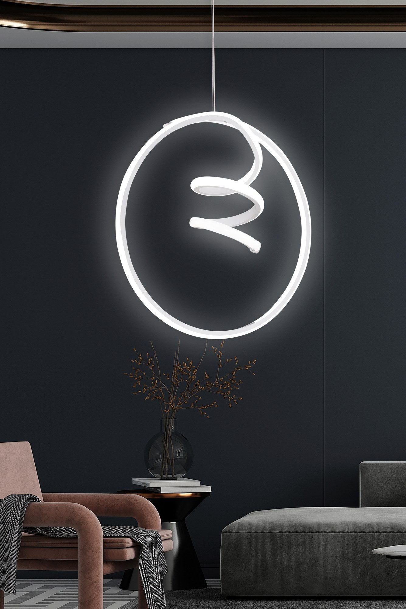 Candeeiro de Teto – 40 x 15 x 40 cm – Branco – Alumínio