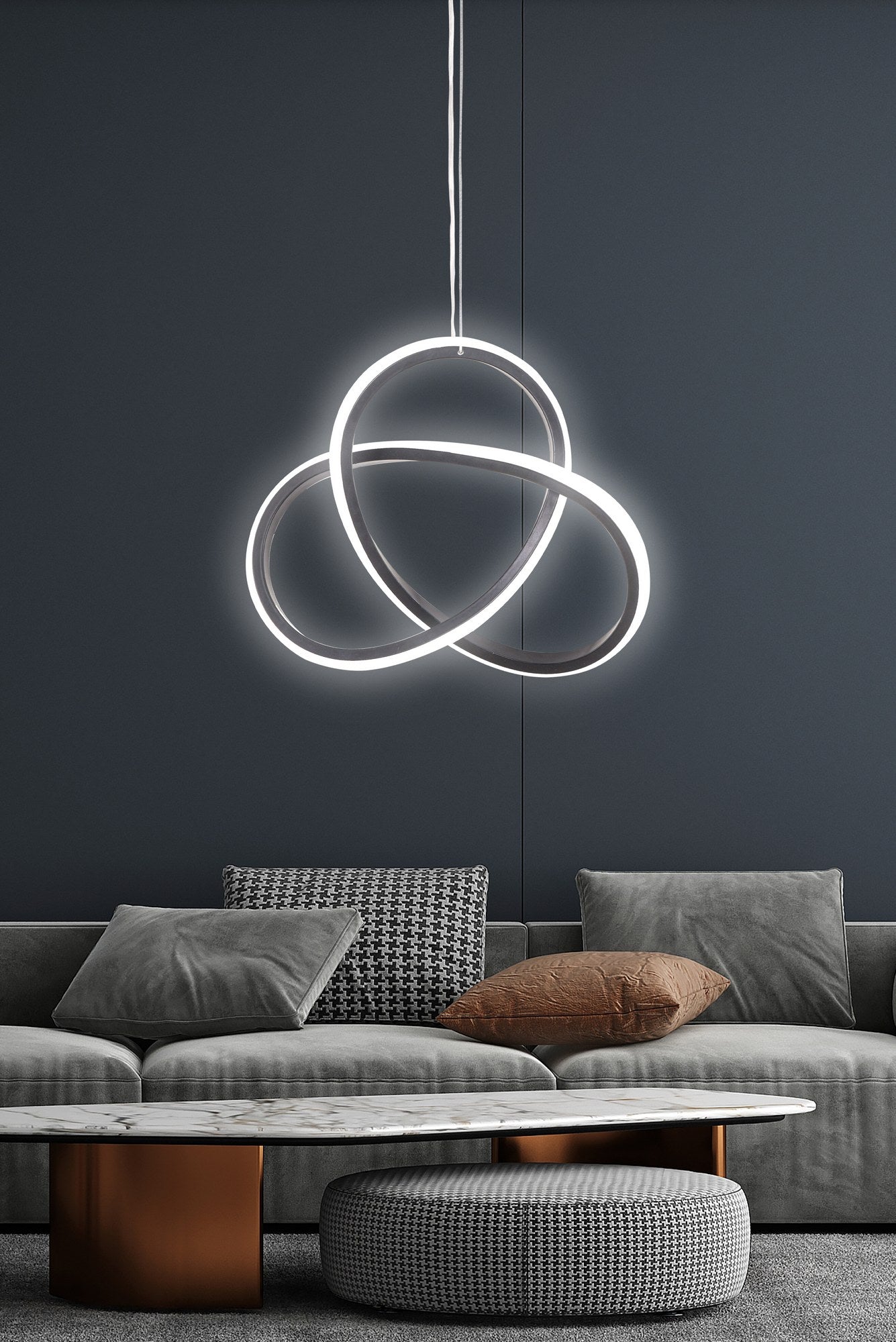 Candeeiro de Teto – 30 x 25 x 2 cm – Preto – Alumínio