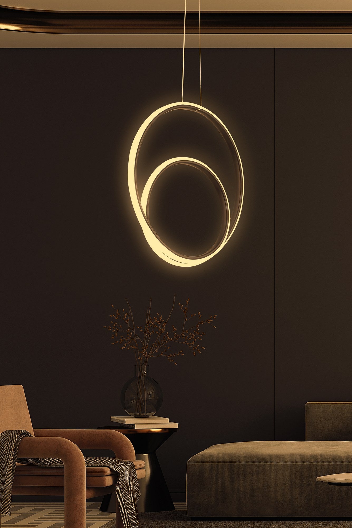 Candeeiro de Teto – 32 x 32 x 6 cm – Preto – Alumínio