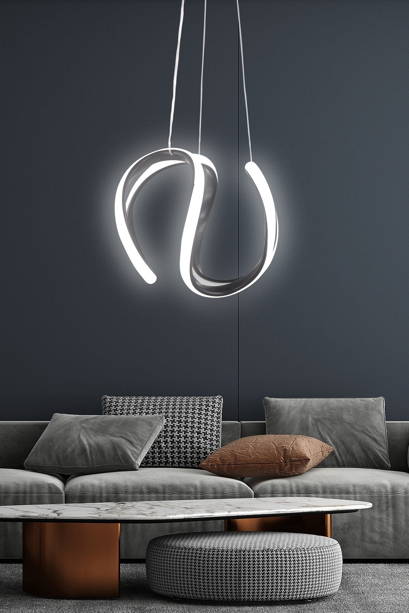 Candeeiro de Teto – 25 x 25 x 40 cm – Preto – Alumínio