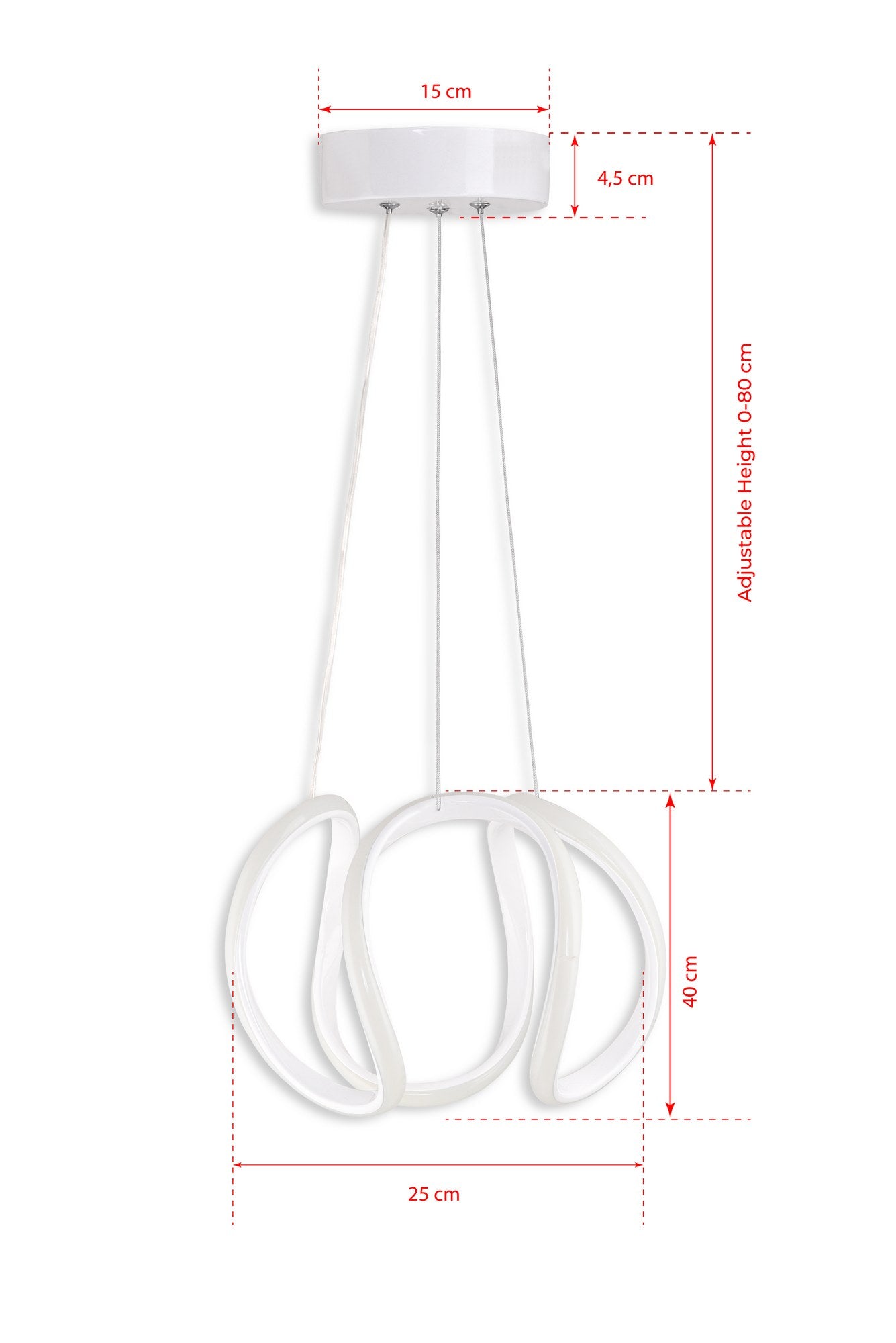 Candeeiro de Teto – 25 x 25 x 40 cm – Branco – Alumínio