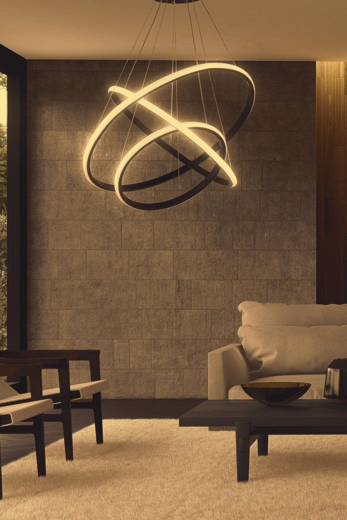 Candeeiro de Teto – Altura ajustável de 0-80 cm – Preto – Alumínio