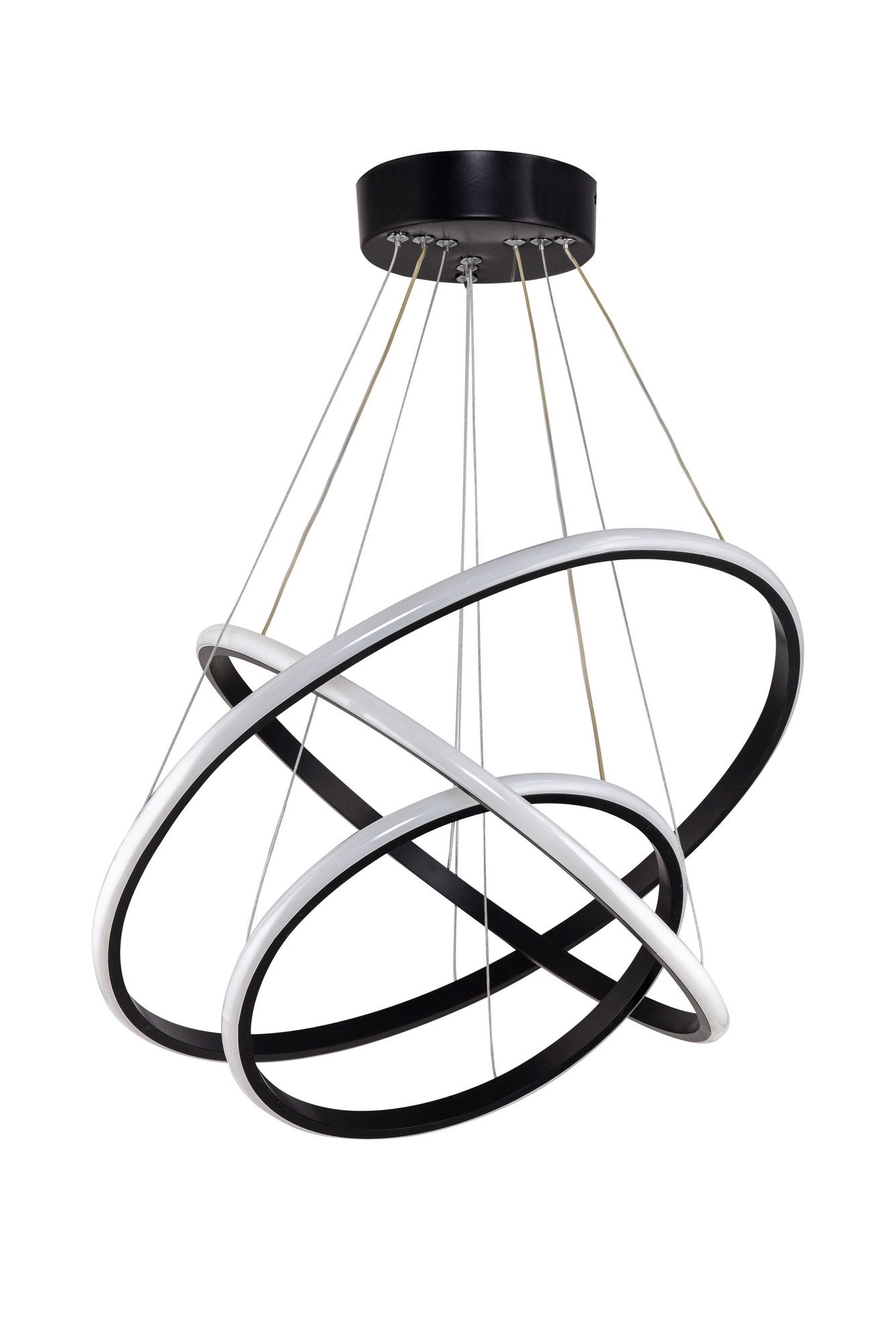 Candeeiro de Teto – Altura ajustável de 0-80 cm – Preto – Alumínio