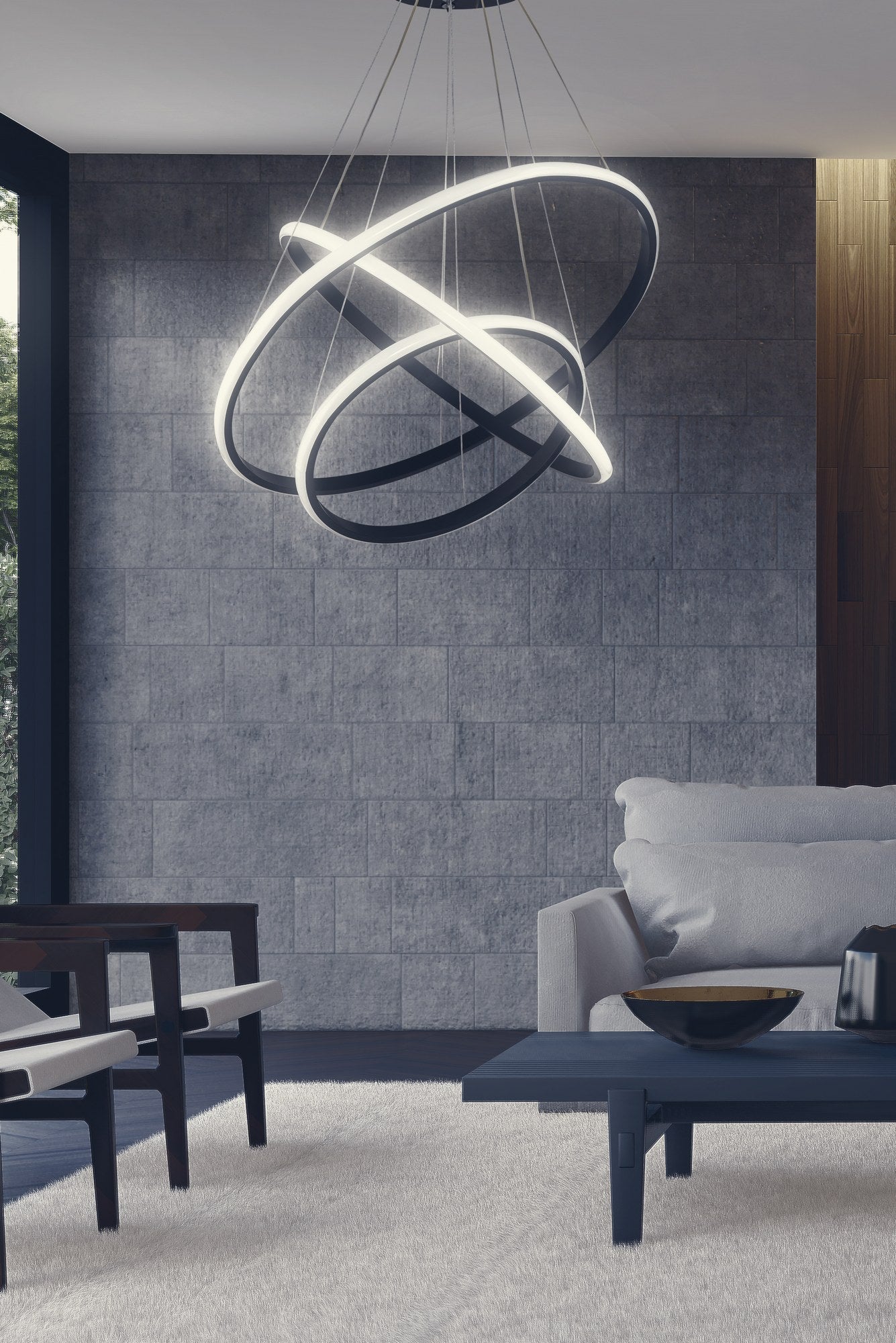 Candeeiro de Teto - 0-80 cm - Preto - Alumínio