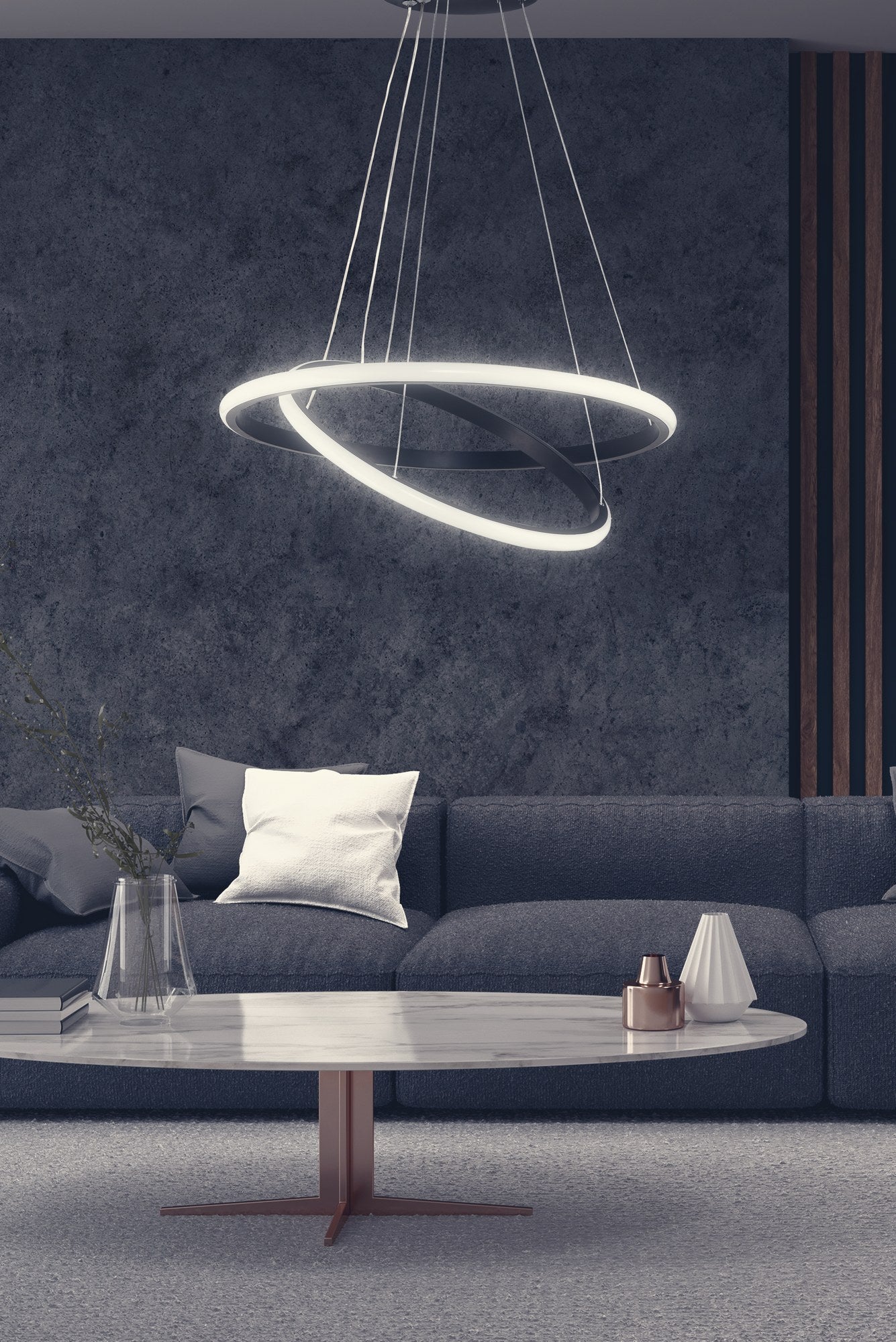 Candeeiro de Teto – 30 cm / 40 cm – Preto – Alumínio