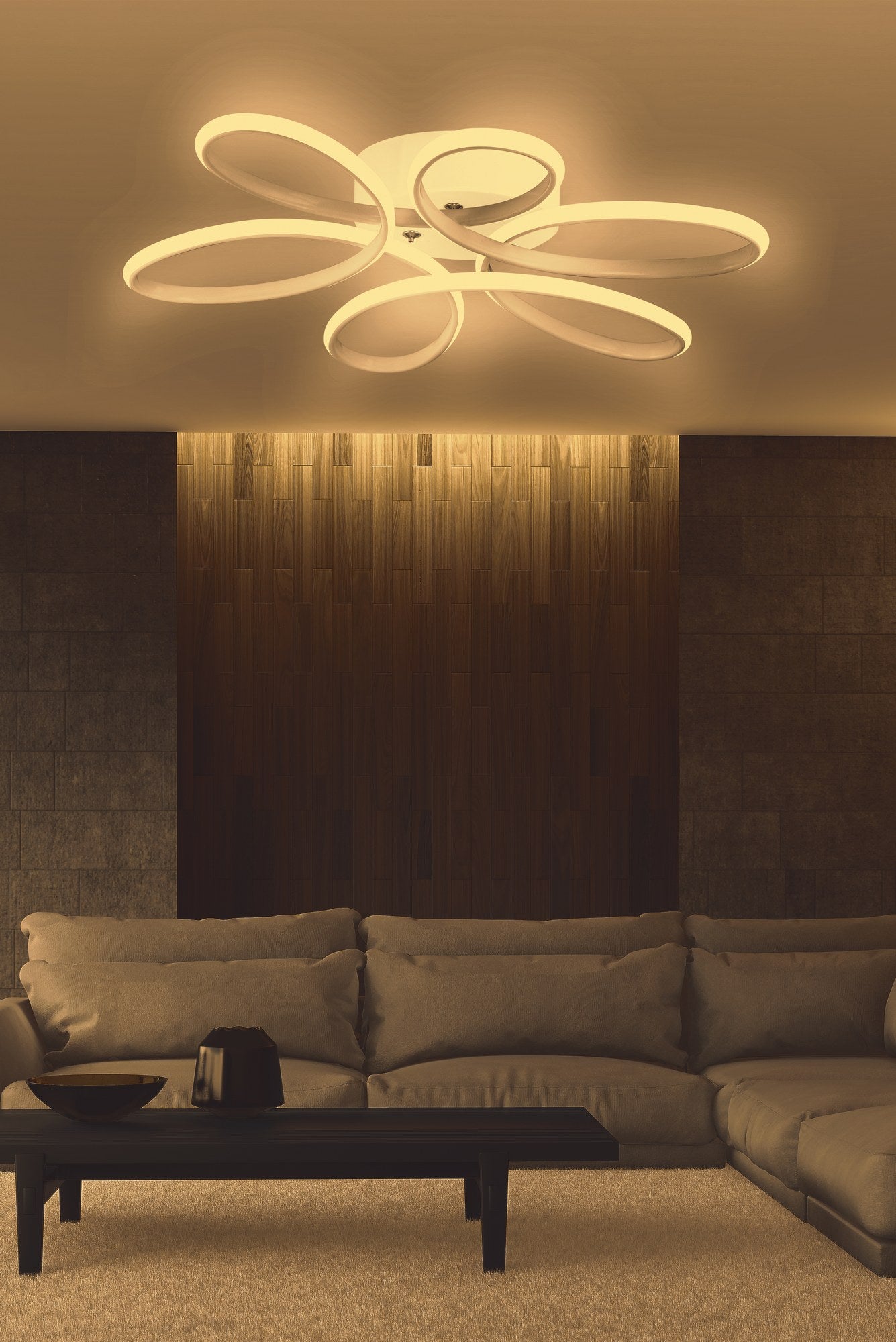 Candeeiro de Teto – 60 x 60 x 4 cm – Branco – Alumínio