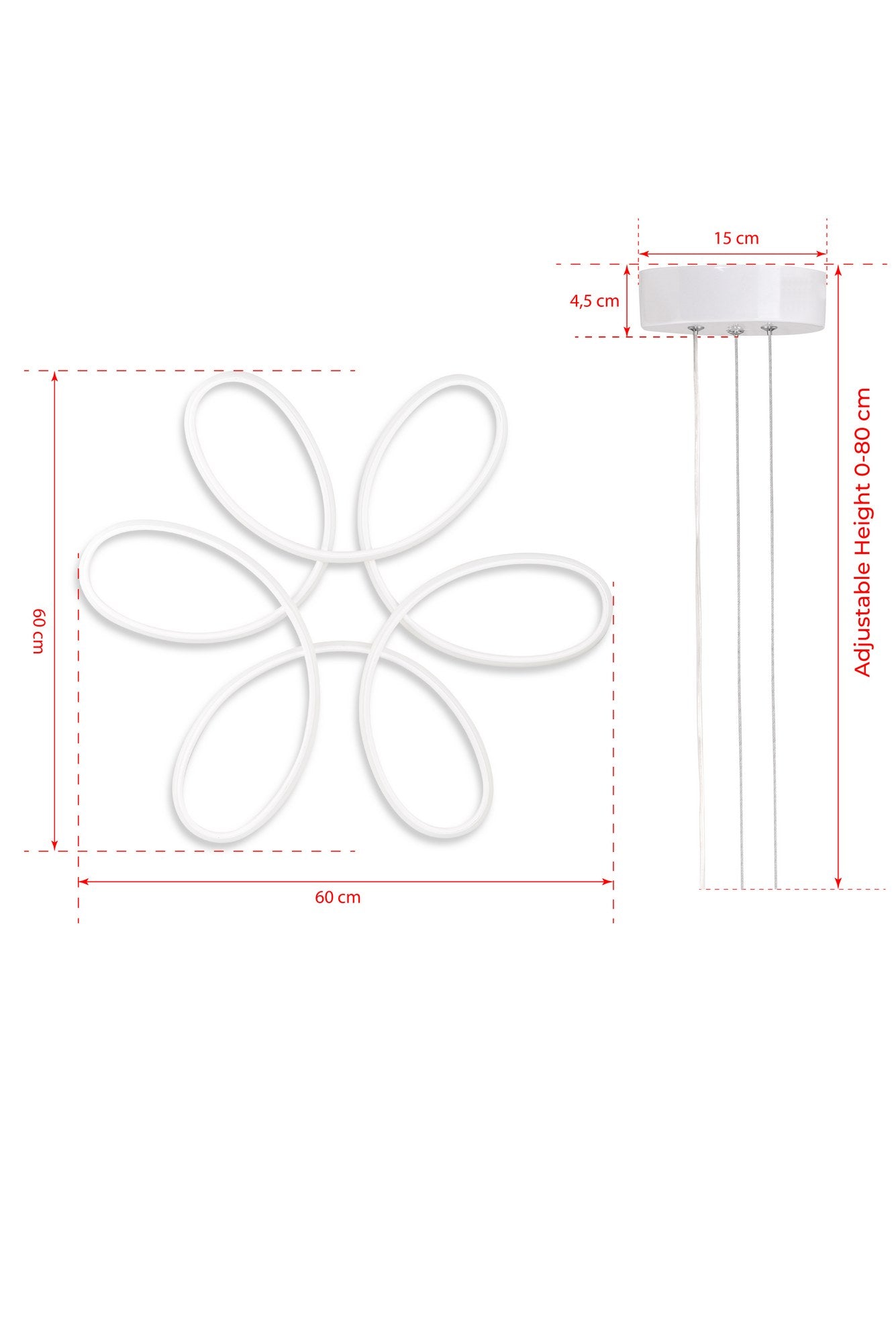 Candeeiro de Teto – 60 x 60 x 4 cm – Branco – Alumínio
