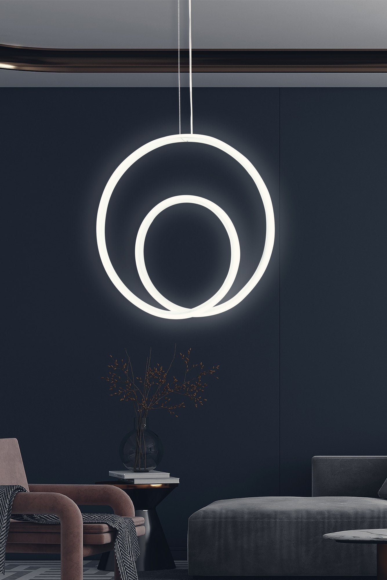 Candeeiro de Teto – 0-80 cm – Branco – Alumínio