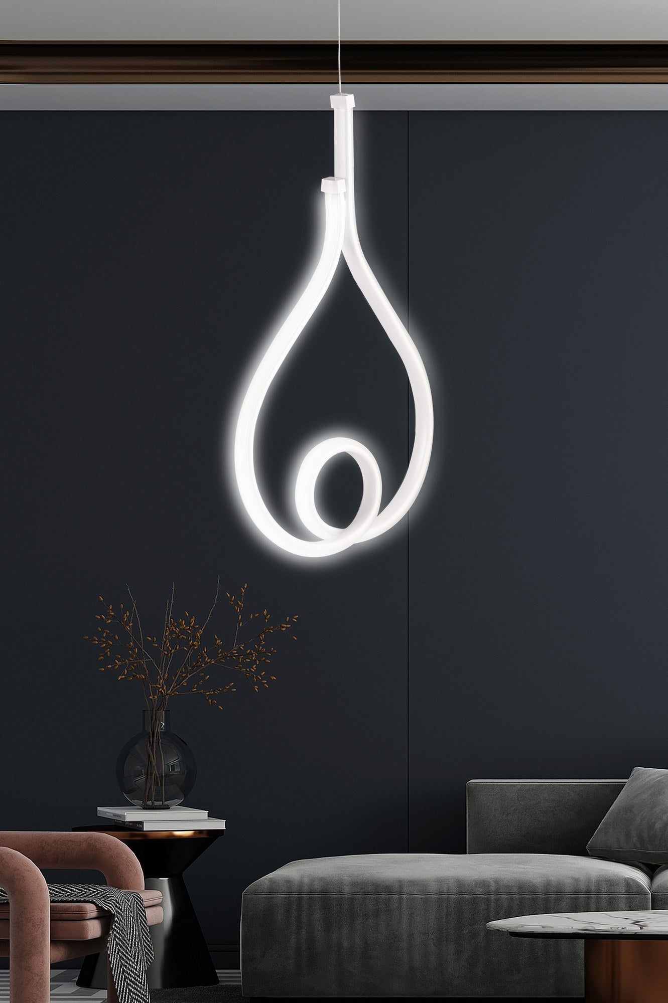 Candeeiro de Teto – 40 x 25 x 2 cm – Branco – Alumínio