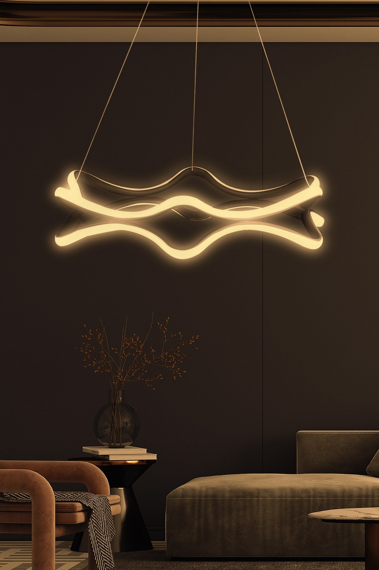 Candeeiro de Teto – 50 x 50 x 10 cm – Preto – Alumínio