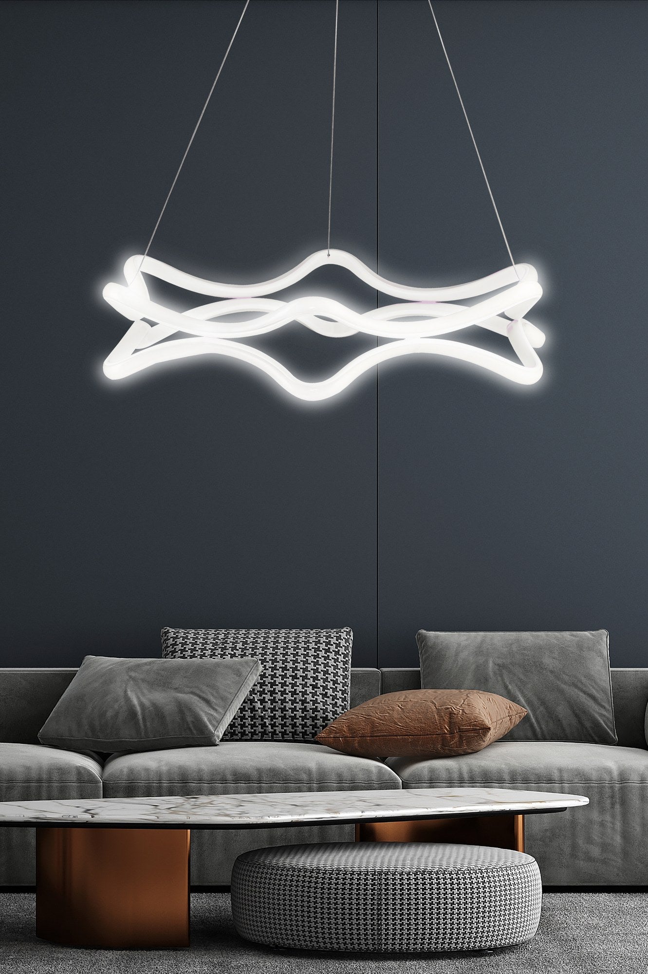 Candeeiro de Teto – 50 x 50 x 10 cm – Branco – Alumínio