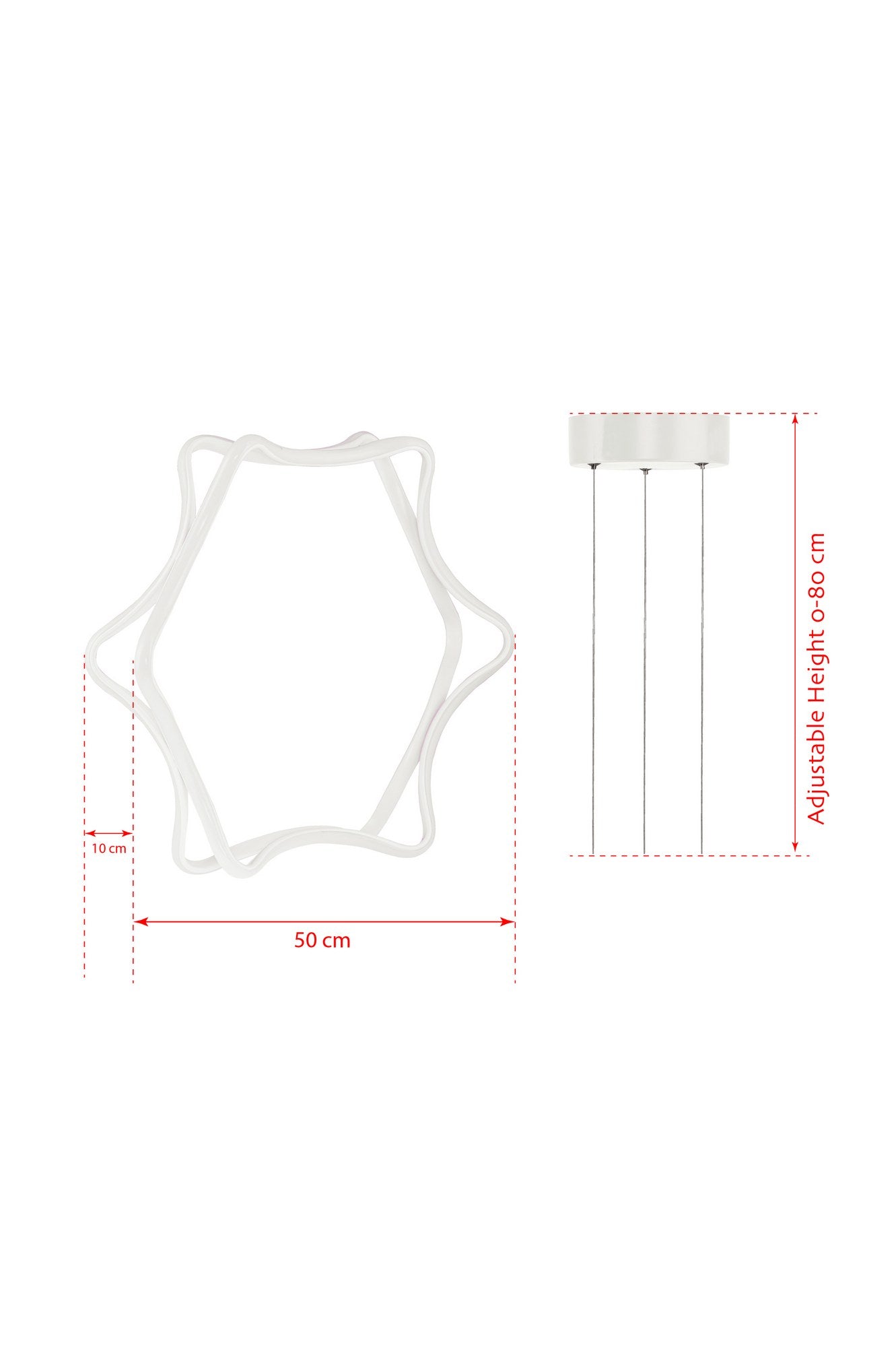 Candeeiro de Teto – 50 x 50 x 10 cm – Branco – Alumínio
