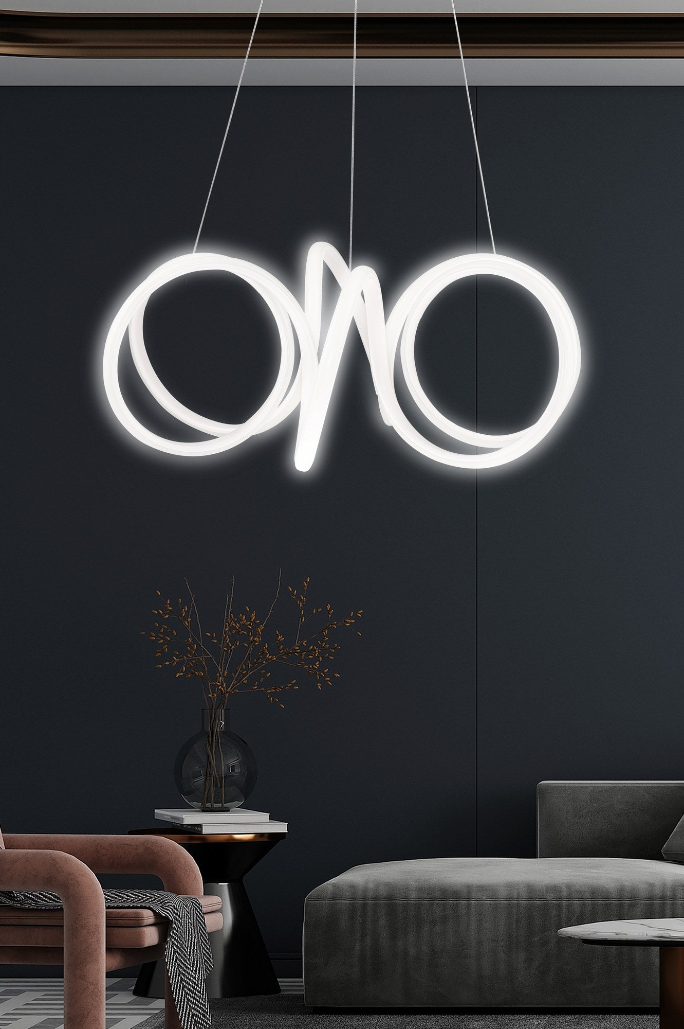 Candeeiro de Teto – 55 x 55 x 20 cm – Branco – Alumínio