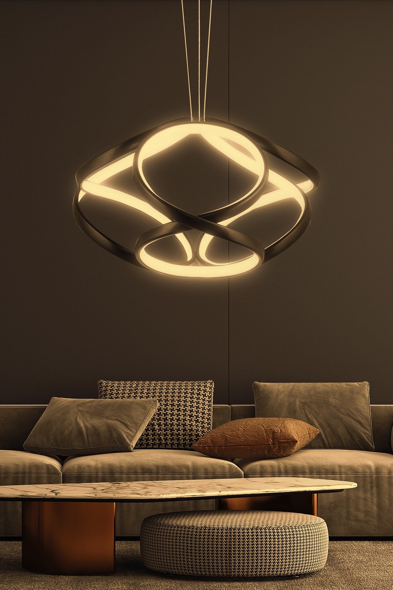 Candeeiro de Teto – 35 x 35 x 20 cm – Preto – Alumínio