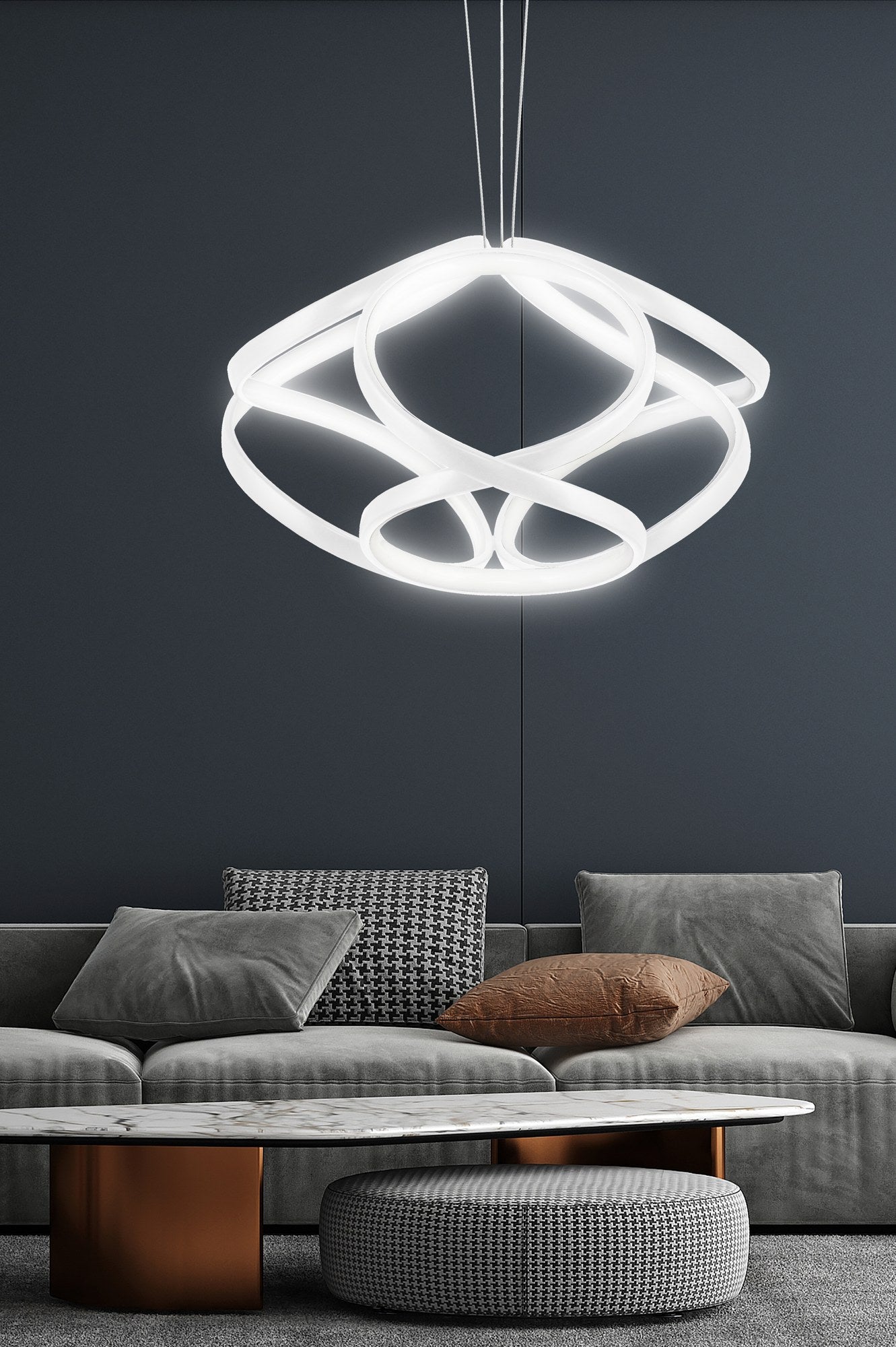 Candeeiro de Teto – 35 x 35 x 20 cm – Branco – Alumínio