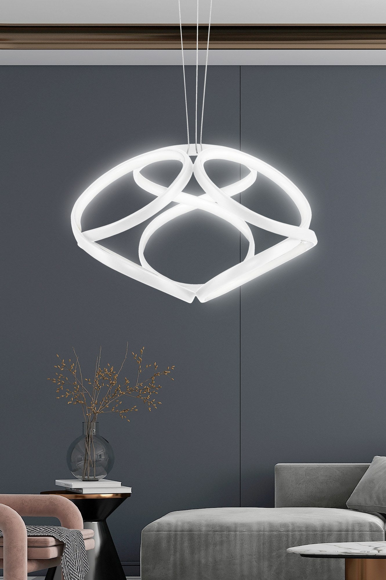 Candeeiro de Teto – 35 x 35 x 20 cm – Branco – Alumínio