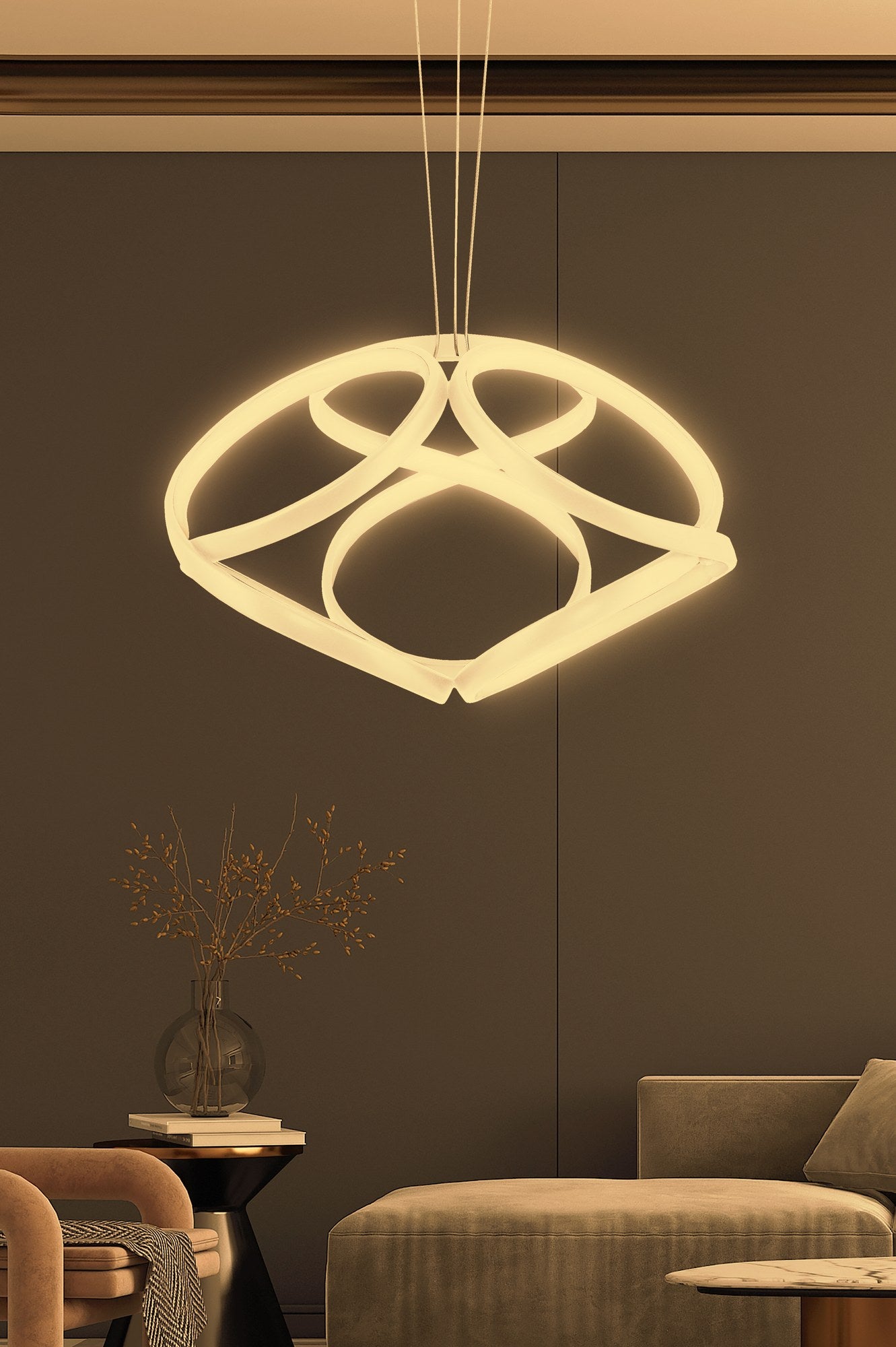 Candeeiro de Teto – 35 x 35 x 20 cm – Branco – Alumínio