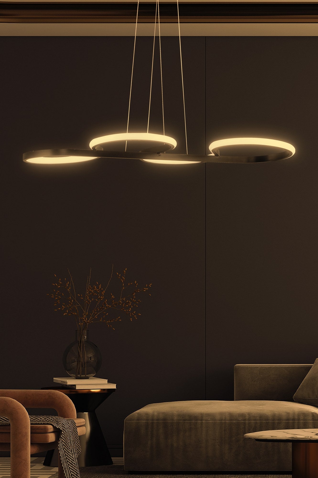 Candeeiro de Teto – 0-80 cm – Preto – Alumínio