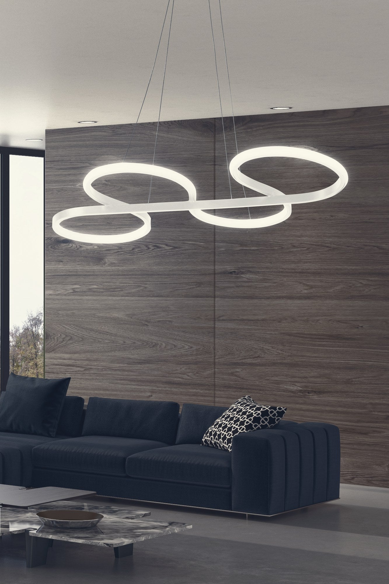 Candeeiro de Teto – Ajustável 0-80 cm – Branco – Alumínio