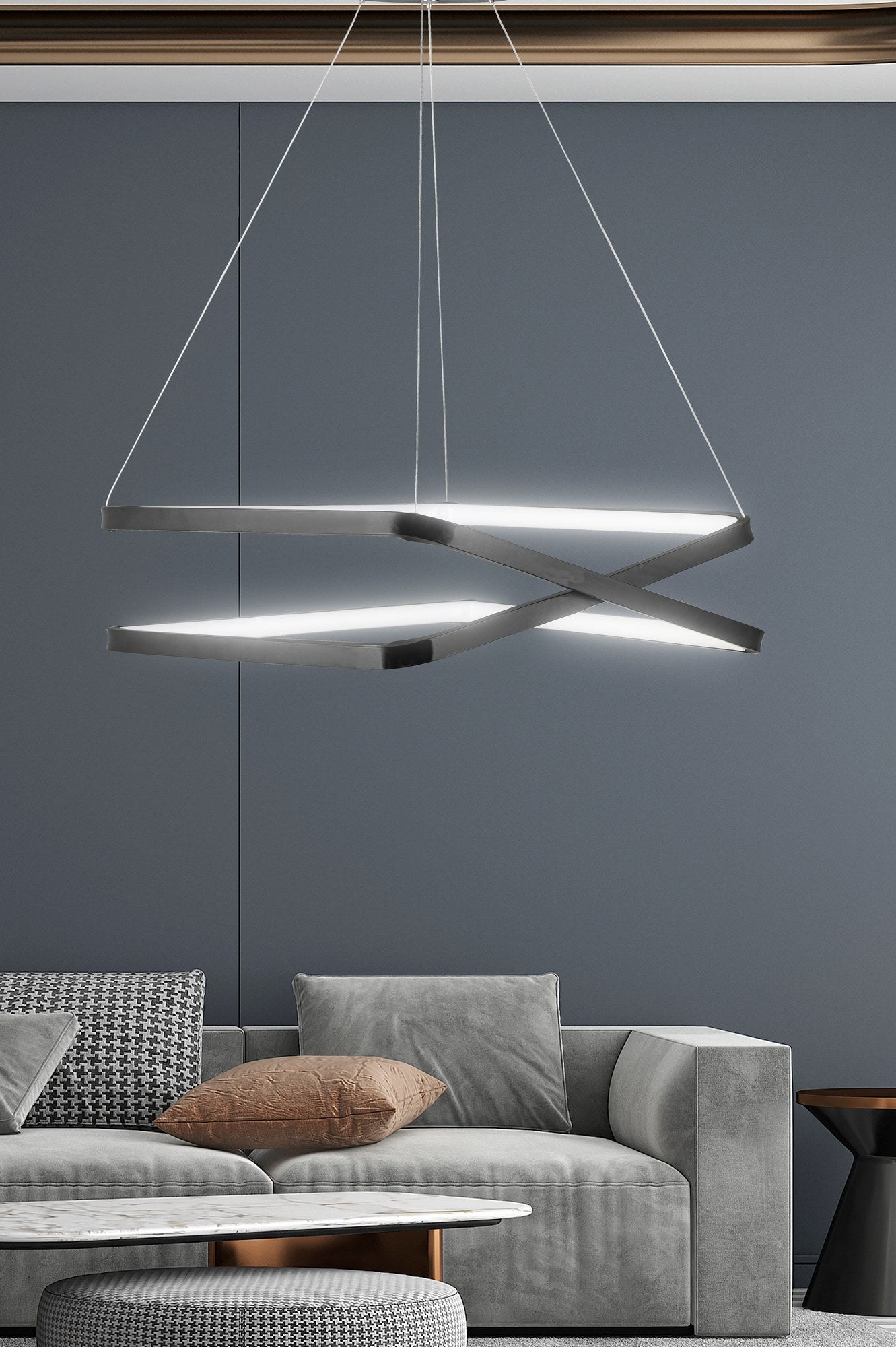 Candeeiro de Teto – 0-80 cm – Preto – Alumínio