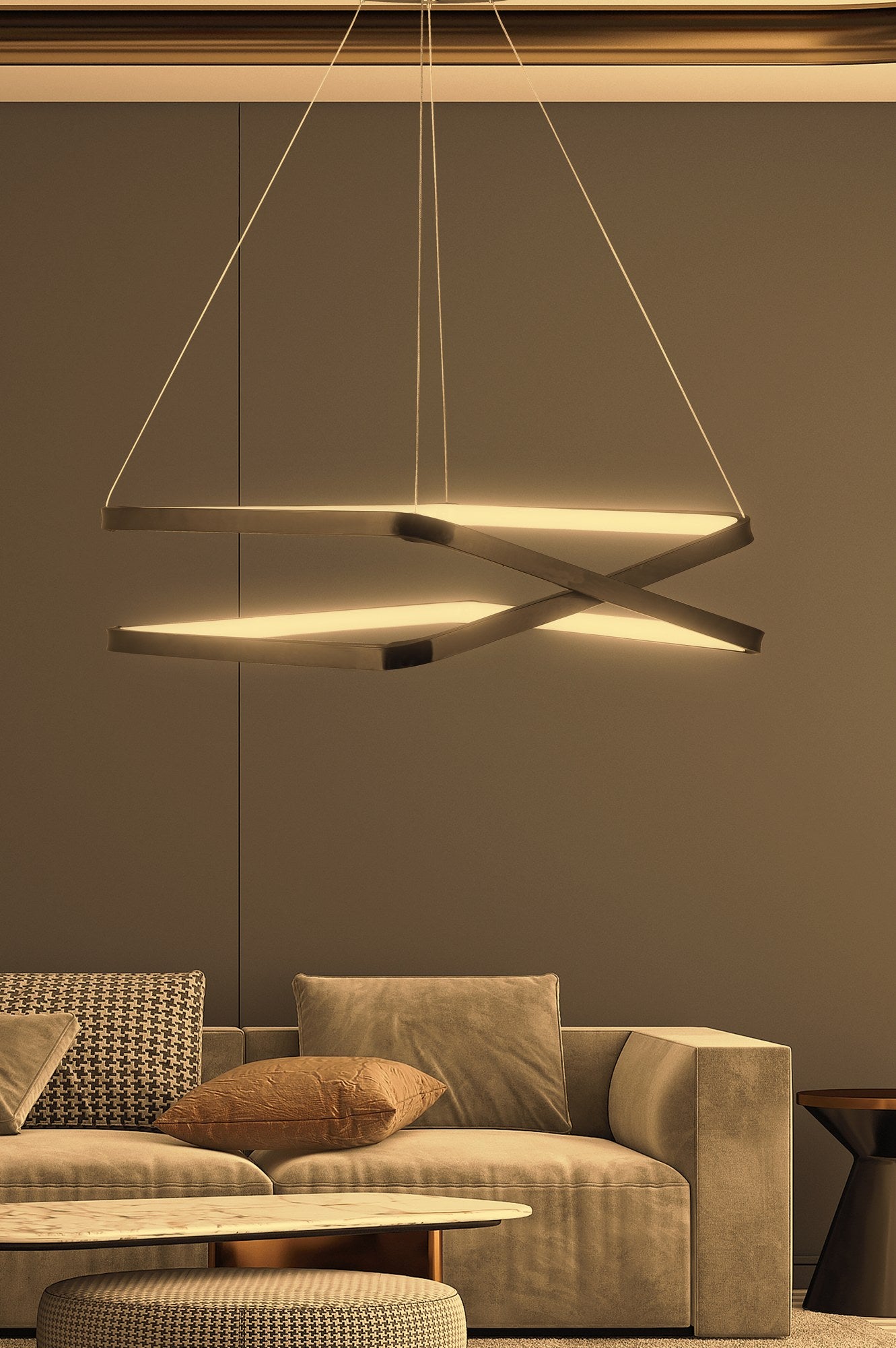 Candeeiro de Teto – 40 x 40 x 12 cm – Preto – Alumínio